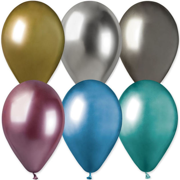 Повітряні кульки Godan Metallic Кольорові 50 шт (8021886937183) - зображення 1