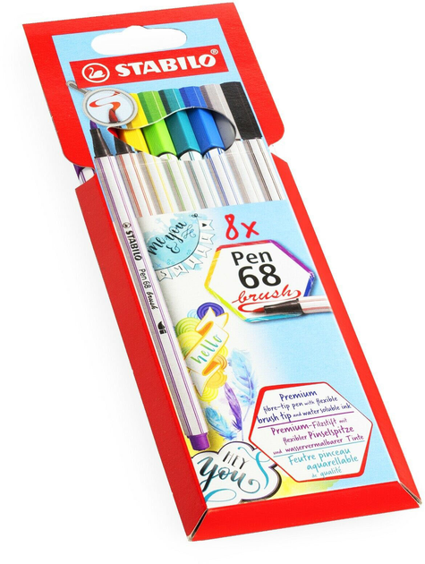 Набір фломастерів Stabilo Pen 68 Brush Arty 8 шт (4006381554282) - зображення 1