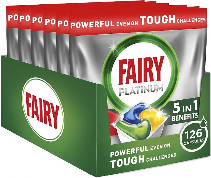 Капсули для посудомийних машин Fairy Platinum Лимон 126 шт (8700216361767) - зображення 1