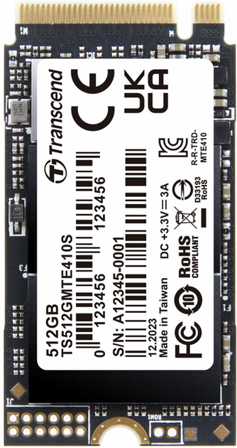 Dysk SSD Transcend 512GB M.2 PCI Express 4.0 x4 3D NAND TLC (TS512GMTE410S) - obraz 1