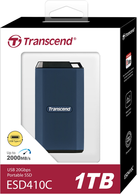 Dysk SSD Transcend External ESD410C 1TB USB Type-C 3D NAND TLC (TS1TESD410C) - obraz 2