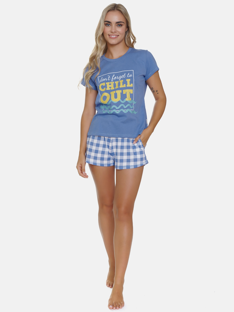 Піжама (футболка + шорти) жіноча бавовняна Doctor Nap PM.5344 M Синя (5902701191719) - зображення 1