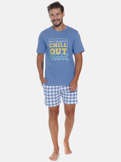 Піжама (футболка + шорти) чоловіча бавовняна Doctor Nap PMB.5345 L Синя (5902701191771) - зображення 1