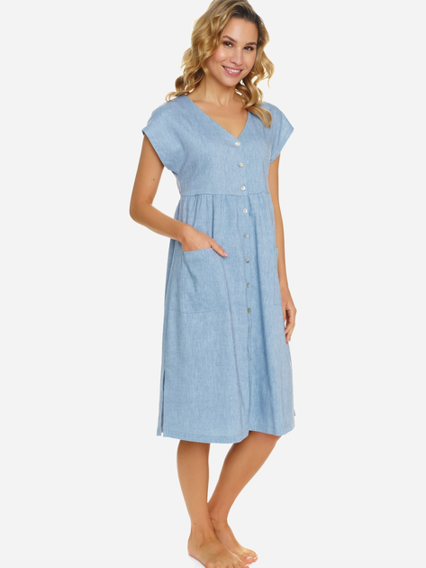 Нічна сорочка жіноча Doctor Nap TCB.5360 L Блакитна (5902701192839) - зображення 1