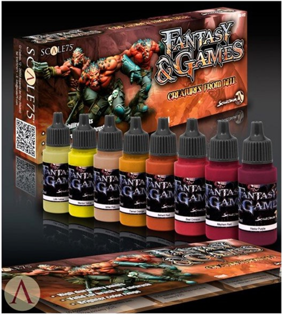 Zestaw farb akrylowych Scale 75 Fantasy & Games Paint Creatures From Hell 8 x 17 ml (8412548267807) - obraz 1