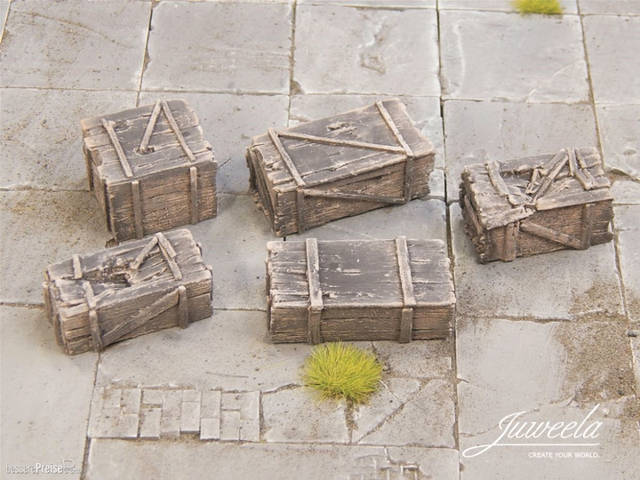Декор Juweela Старі дерев'яні ящики Темні масштаб 1:45 10 шт (4260360089251) - зображення 2