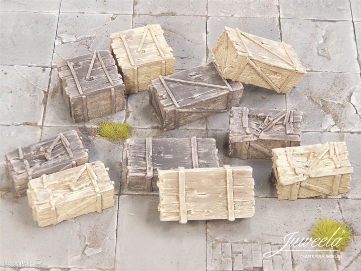 Декор Juweela Старі дерев'яні ящики Світлі та темні масштаб 1:45 10 шт (4260360089268) - зображення 1