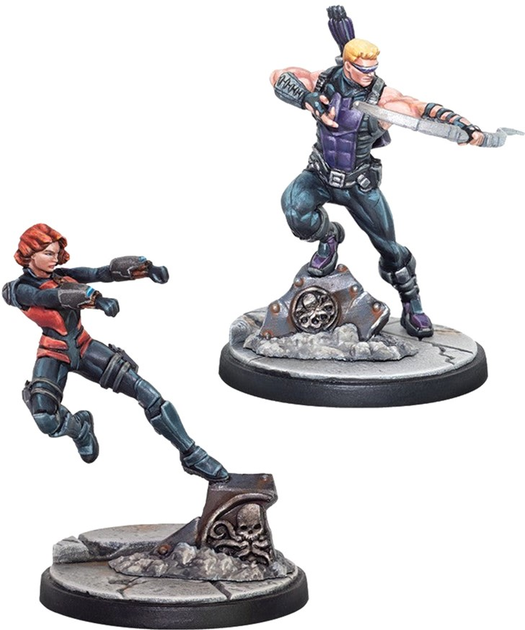 Zestaw figurek do złożenia i pomalowania Atomic Mass Games Marvel Crisis Protocol Hawkeye & Black Widow Agent of Shield 2 szt (0841333108885) - obraz 3