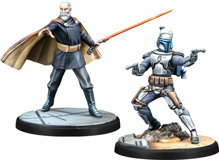 Набір фігурок для складання та розфарбовування Atomic Mass Games Star Wars Shatterpoint Twice the Pride Count Dooku 4 шт (0841333120306) - зображення 3
