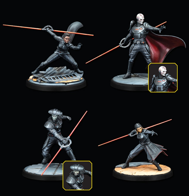 Набір фігурок для складання та розфарбовування Atomic Mass Games Star Wars Shatterpoint Jedi Hunters Grand Inquisitor 4 шт (0841333121785) - зображення 2