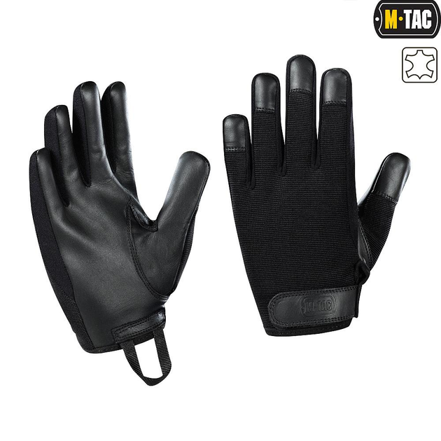 Стрілецькі, тактичні рукавички M-Tac Police Black (Чорні) Розмір XL - зображення 1