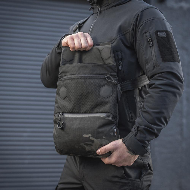 Сумка на плечо однолямочная тактическая M-Tac Konvert Bag Elite Multicam Black/Black (Черный Мультикам) - изображение 2