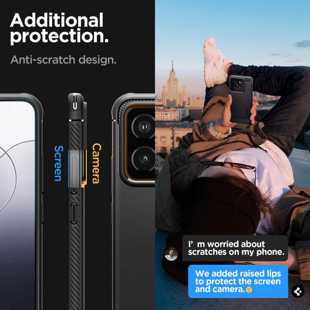 Чехол Spigen Rugged Armor для Xiaomi 14 Matte Black (ACS07422) - Фото 8 Чехол Spigen Rugged Armor для Xiaomi 14 Matte Black (ACS07422) - изображение 8