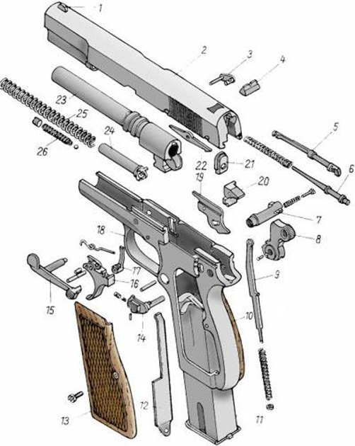 Возвратная пружина к пистолету Браунинг HP (Browning High-Power , Hi Power, P-35 и HP-35) - изображение 2