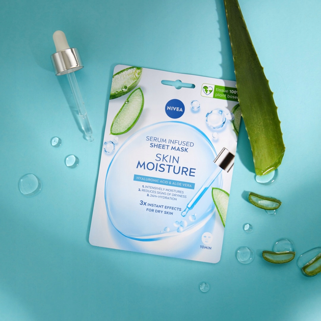 Maseczka w płachcie Nivea Skin Moisture z serum nawilżającym (9005800374147) - obraz 5