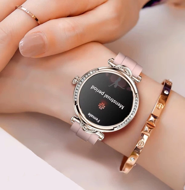 Смарт часы Smart Caring Fashion Vip Женские 2 ремешка Gold - изображение 6