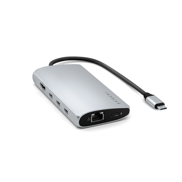Адаптер Satechi USB-C Multiport Adapter 8K with Ethernet V3 Silver (ST-P8KES) - изображение 2