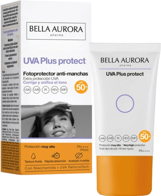 Сонцезахисний крем Bella Aurora Plus Protect Sunscreen Ani-Spots SPF 50+ 50 мл (8413400013853) - зображення 1