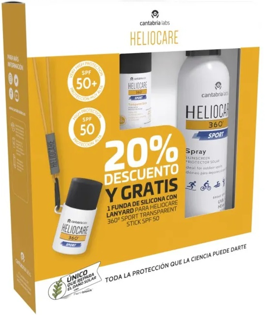 Zestaw Heliocare 360 Sport Spray przeciwsłoneczny SPF 50+ 100 ml + Sztyft przeciwsłoneczny SPF 50 25 g (8436574363425) - obraz 2