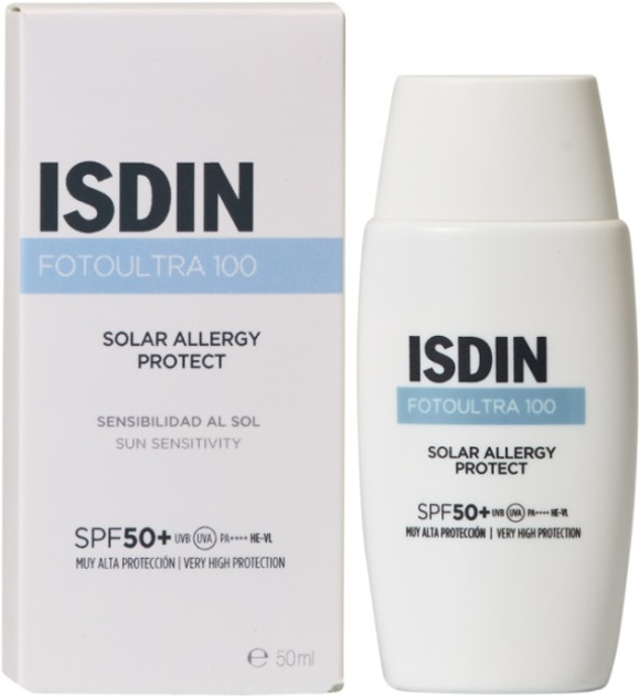 Fluid przeciwsłoneczny do twarzy Isdin Fotoultra 100 Solar Allergy Protect SPF 50+ 50 ml (8429420280113) - obraz 1