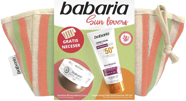 Zestaw przeciwsłoneczny Babaria Necerser Sun Lovers Krem przeciwsłoneczny do twarzy SPF 50+ 75 ml + Żel przeciwsłoneczny 75 ml (8410412606622) - obraz 1