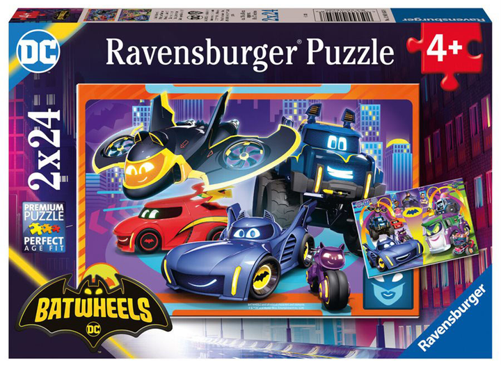 Пазл 2D Ravensburger Batwheels 2 x 24 елементи (4005555010548) - зображення 1