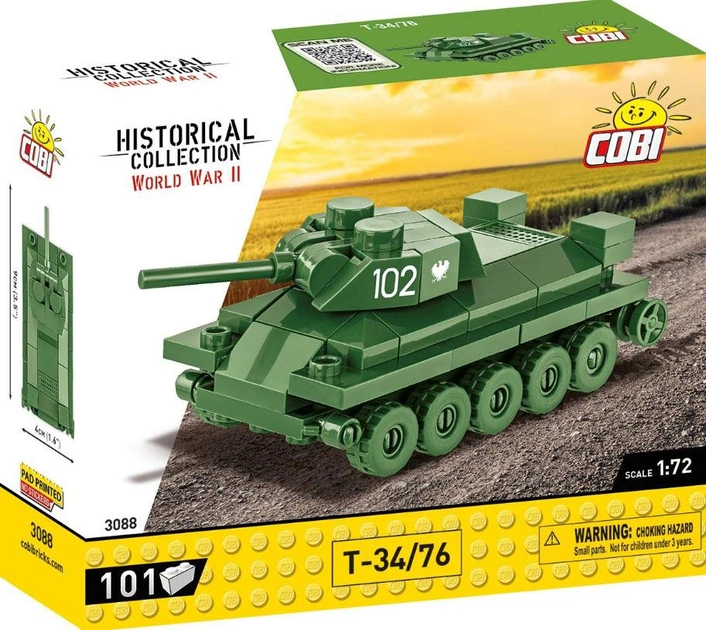 Klocki Cobi Historical Collection World War 2 T-34 101 część (5902251030889) - obraz 1