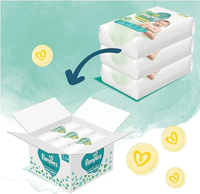 Pieluchomajtki Pampers Harmonie Rozmiar 1 NEWBORN (2-5 kg) 180 szt (8006540867808) - obraz 3