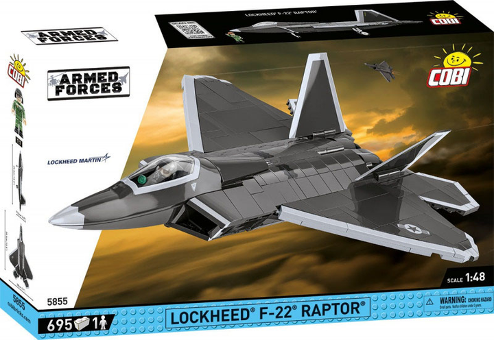 Klocki Cobi Armed Forces Raptor Lockheed F-22 695 elementów (5902251058555) - obraz 1