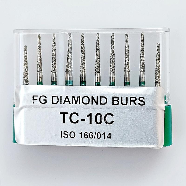Бор алмазный FG турбинный наконечник упаковка 10 шт UMG 1,4/10,0 мм конус 806.314.166.534.014 (TC-10C) - изображение 1