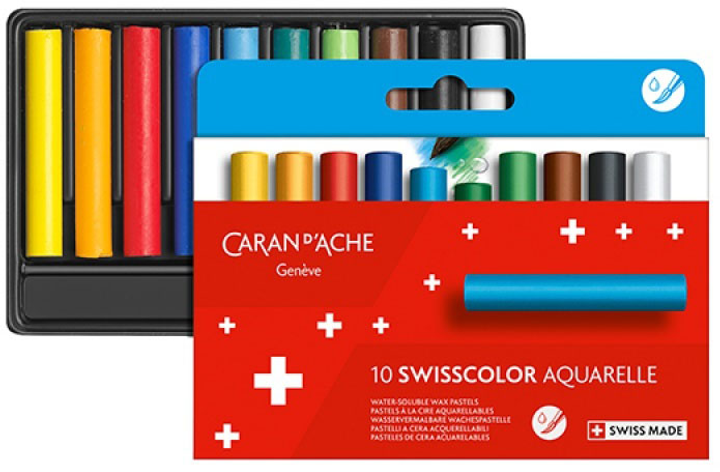 Zestaw kolorowych akwarelowe ołówków Caran d'Ache Swisscolor 10 szt (7630002343343) - obraz 1