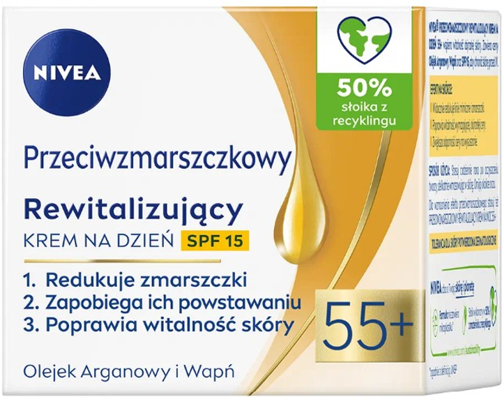 Krem do twarzy rewitalizujący na dzień NIVEA przeciwzmarszczkowy  SPF 15 55+ 50 ml (5900017091167) - obraz 3