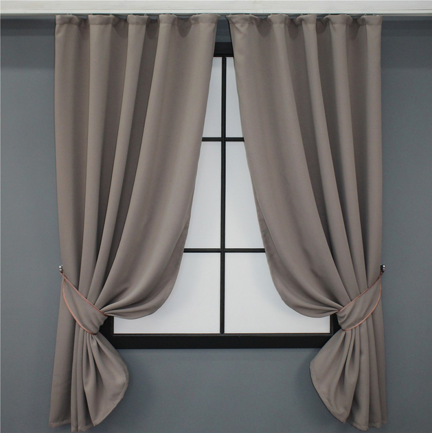 Комплект штор коротких VR-Textil Блекаут Bagema Rvs № 1242ш 130х170 см 2 шт Какао (35-0043) - зображення 1