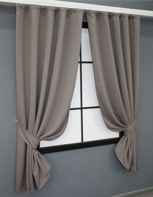 Комплект штор коротких VR-Textil Блекаут Bagema Rvs № 1242ш 130х170 см 2 шт Какао (35-0043) - зображення 2