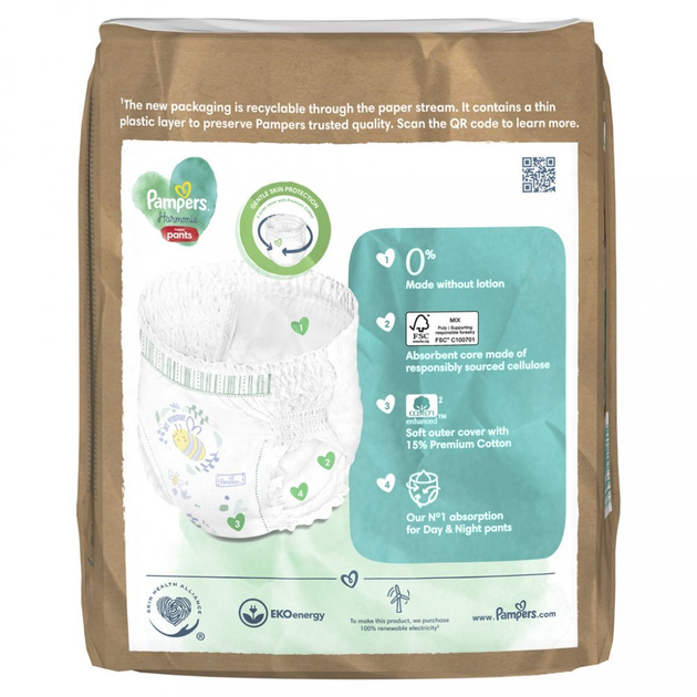 Pieluchomajtki Pampers Harmonie Rozmiar 5 MAXI (9-15 kg) 22 szt (8700216235693) - obraz 3