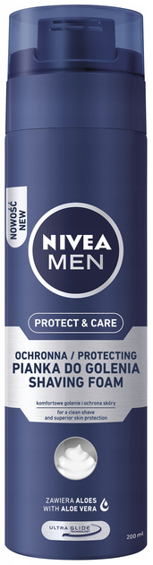Pianka do golenia Nivea Men Protect & Care ochronna 200 ml (4005808222575) - obraz 1