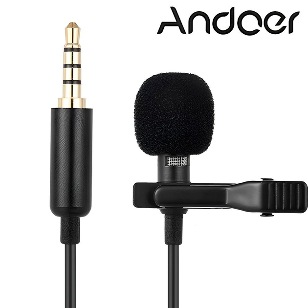 Качественный петличный микрофон Andoer EY-510A, петличка для смартфона, камеры, ПК (7164) - Фото 1 Качественный петличный микрофон Andoer EY-510A, петличка для смартфона, камеры, ПК (7164) - изображение 1