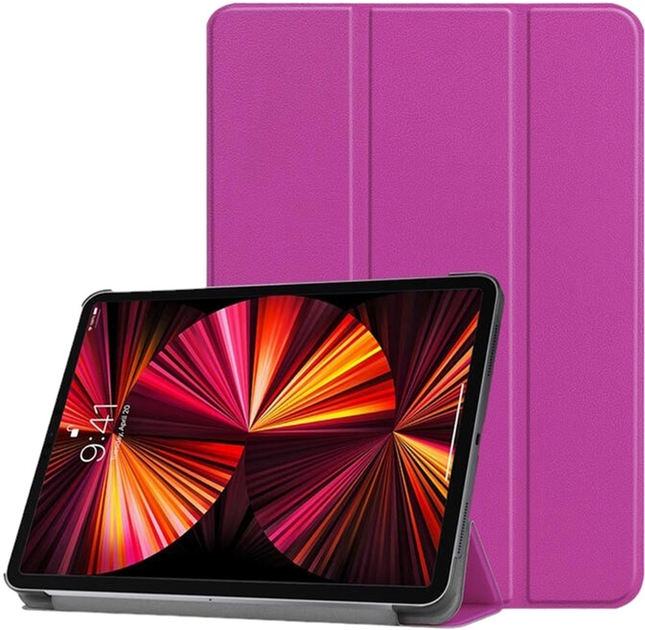Etui z klapką iLike Tri-Fold Eco-Leather Stand Case do Samsung Galaxy Tab S8 Plus 12.4'' Purple (ILK-TRC-S9-PU) - obraz 1