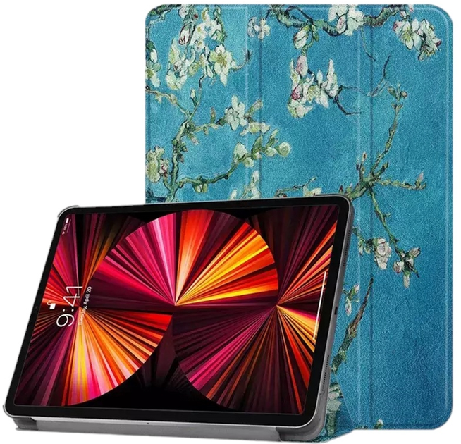 Etui z klapką iLike Tri-Fold Eco-Leather Stand Case do Samsung Galaxy Tab S9 FE Plus 12.4" Sakura (ILK-TRC-S14-SA) - obraz 1