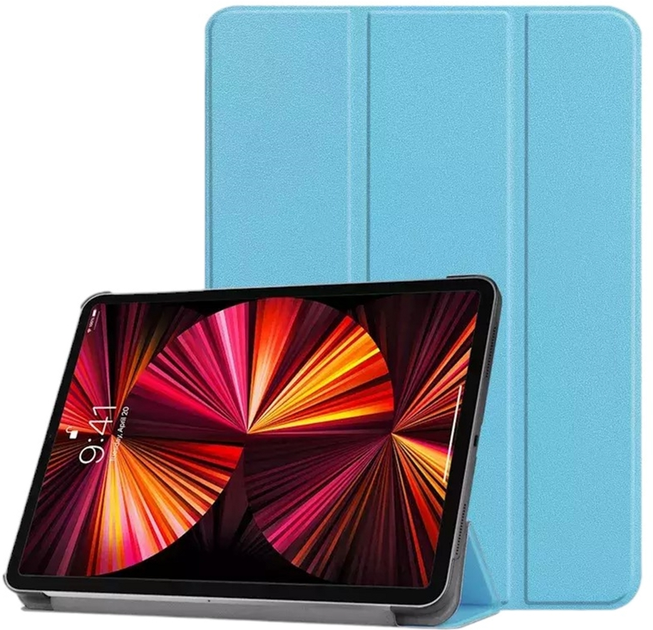 Etui z klapką iLike Tri-Fold Eco-Leather Stand Case do Samsung Galaxy Tab S9 FE Plus 12.4" Sky Blue (ILK-TRC-S14-SB) - obraz 1