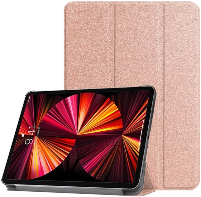 Etui z klapką iLike Tri-Fold Eco-Leather Stand Case do Apple iPad Air 3/Pro 10.5" Rose Gold (ILK-TRC-A6-RG) - obraz 1