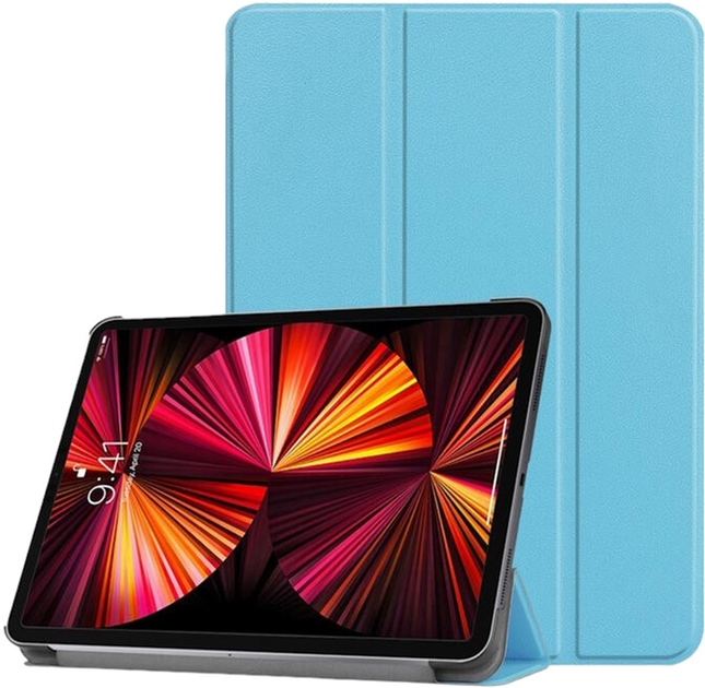 Etui z klapką iLike Tri-Fold Eco-Leather Stand Case do Apple iPad Air 4/5 10.9" Sky Blue (ILK-TRC-A5-SB) - obraz 1