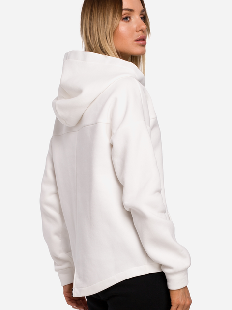 Bluza damska rozpinana streetwear z kapturem Made Of Emotion M550 XL Ecru (5903068493379) - obraz 2