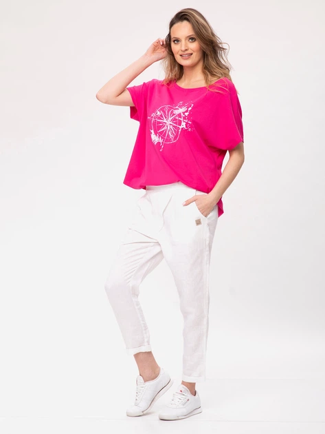 Koszulka damska bawełniana Look Made With Love Inca 114 L/XL Różowa (5903999304461) - obraz 5