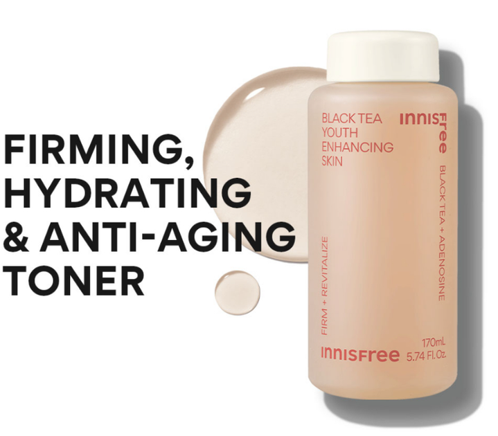 Омолоджувальний тонер-есенція з екстрактом чорного чаю Innisfree Black Tea Youth Enhancing Skin 170ml - Фото 5 Омолоджувальний тонер-есенція з екстрактом чорного чаю Innisfree Black Tea Youth Enhancing Skin 170ml - зображення 5