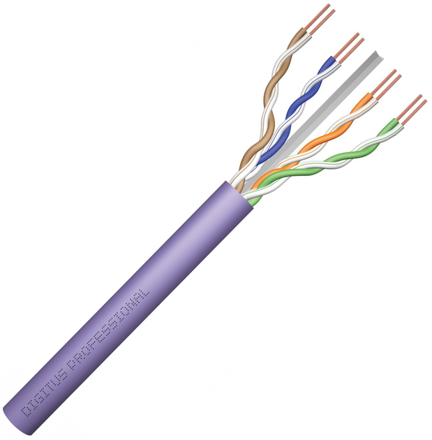 Kabel Digitus Cat 6 U/UTP Dca solid wire AWG 23/1 LSOH 50 m Fioletowy (DK-1614-VH-05) - obraz 1