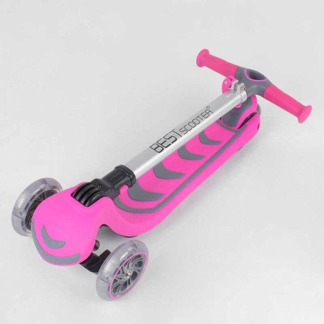 Детский трехколесный самокат Best Scooter Складная конструкция, розовый 57795 - изображение 5