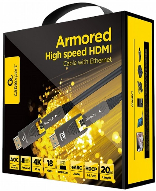 Kabel Gembird HDMI - HDMI 20 m Czarny (CCAP-HDMIDD-AOC-20M) - obraz 2