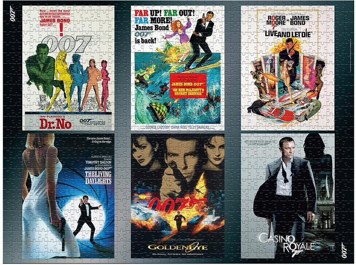 Puzzle Winning Moves JAMES BOND 007 Actor Debut Poster 1000 pcs (5036905043106) - obraz 2