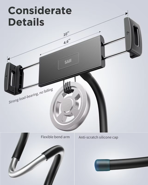 Гнучкий тримач для телефону павук VHG IVY Q2T, Black Holder Adjustable Tablet Stand - изображение 4